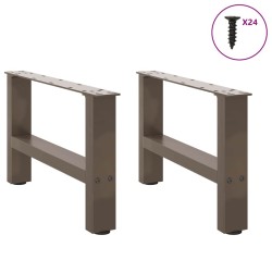 Pieds de table basse en acier naturel 2 pièces 50 x (30-31) cm Acier 536445536445