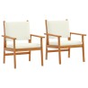 Chaise de jardin 2 pcs Blanc crème Bois d'Acacia Massif 536466536466
