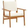 Chaise de jardin 2 pcs Blanc crème Bois d'Acacia Massif 536466536466