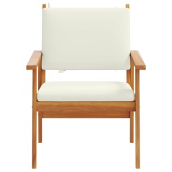 Chaise de jardin 2 pcs Blanc crème Bois d'Acacia Massif 536466536466