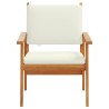Chaise de jardin 2 pcs Blanc crème Bois d'Acacia Massif 536466536466