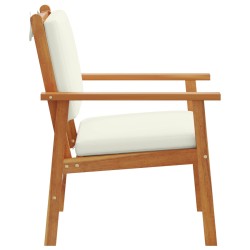 Chaise de jardin 2 pcs Blanc crème Bois d'Acacia Massif 536466536466