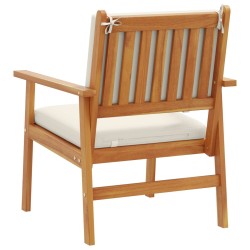 Chaise de jardin 2 pcs Blanc crème Bois d'Acacia Massif 536466536466