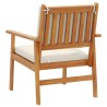 Chaise de jardin 2 pcs Blanc crème Bois d'Acacia Massif 536466536466
