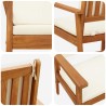 Chaise de jardin 2 pcs Blanc crème Bois d'Acacia Massif 536466536466