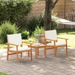 Ensemble de canapé de jardin 3 pcs Blanc crème 536472536472
