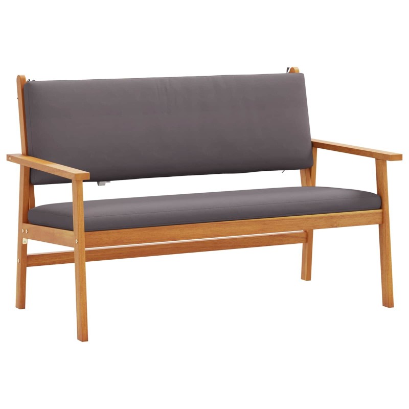 Banc de jardin avec coussin Anthracite Bois d'Acacia Massif 536473536473