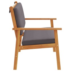Banc de jardin avec coussin Anthracite Bois d'Acacia Massif 536473536473