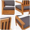 Banc de jardin avec coussin Anthracite Bois d'Acacia Massif 536473536473