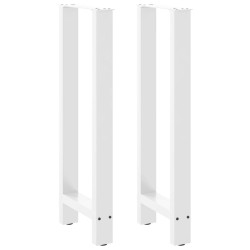 Pieds de table de bar Blanc 2 pièces 40 x (100-101) cm Acier 536478536478