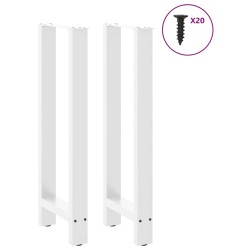 Pieds de table de bar Blanc 2 pièces 40 x (100-101) cm Acier 536478536478