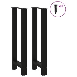 Pieds de table de bar Noir 2 pièces 40 x (100-101) cm Acier 536480536480