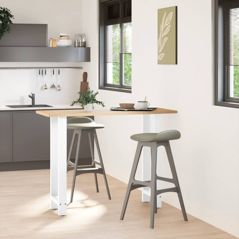 Pieds de table de bar Blanc 2 pièces 50 x (100-101) cm Acier 536481536481