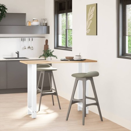 Pieds de table de bar Blanc 2 pièces 50 x (100-101) cm Acier 536481536481