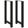 Pieds de table de bar Noir 2 pièces 60 x (100-101) cm Acier 536483536483