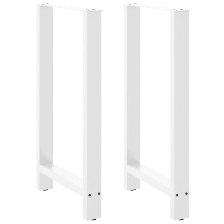Pieds de table de bar Blanc 2 pièces 60 x (100-101) cm Acier 536490536490