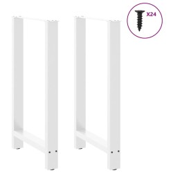 Pieds de table de bar Blanc 2 pièces 60 x (100-101) cm Acier 536490536490