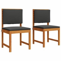 Chaise de jardin avec coussin 2 pcs Marron Bois d'acacia massif 536491536491