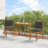 Chaise de jardin avec coussin 2 pcs Marron Bois d'acacia massif 536491536491