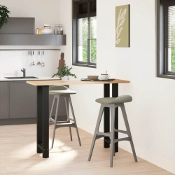 Pieds de table de bar Noir 2 pièces 50 x (100-101) cm Acier 536494536494