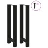 Pieds de table de bar Noir 2 pièces 50 x (100-101) cm Acier 536494536494