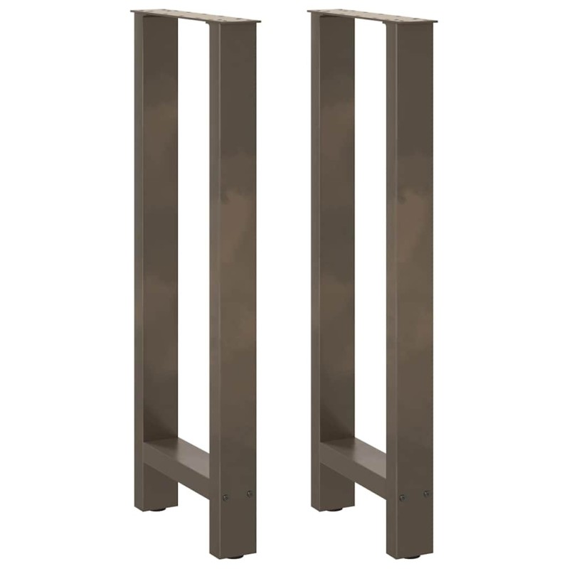 Pieds de table de bar en acier naturel, 2 pièces, 40 x (100-101) cm 536495536495
