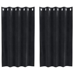 Rideaux occultants 2 pcs Noir 140 x 140 cm Velours 536497536497