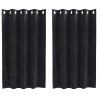 Rideaux occultants 2 pcs Noir 140 x 140 cm Velours 536497536497