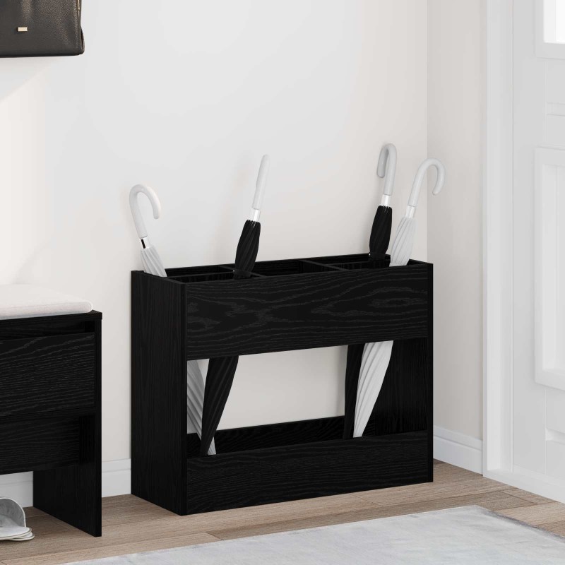 Porte-parapluie Chêne noir 65 x 24 x 50 cm Bois d'ingénierie 536499536499