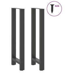 Pieds de table de bar Anthracite 2 pièces 50 x (110-111) cm Acier 536505536505