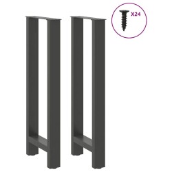 Pieds de table de bar Anthracite 2 pièces 50 x (100-101) cm Acier 536519536519