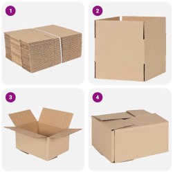Boîte Pliable 50 pcs Naturel 20 x 15 x 10 cm Carton 536535536535