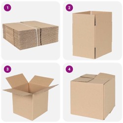 Boîte Pliable 50 pcs Naturel 20 x 20 x 20 cm Carton 536539536539