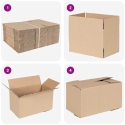 Boîte Pliable 50 pcs Naturel 24 x 13 x 13 cm Carton 536541536541