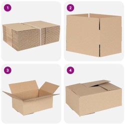 Boîte Pliable 50 pcs Naturel 25 x 17,5 x 10 cm Carton 536542536542