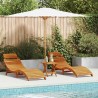 Transat 2 pcs Marron 55 x 184 x 64cm Bois d'Acacia Massif 536546536546