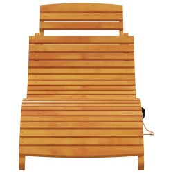 Transat 2 pcs Marron 55 x 184 x 64cm Bois d'Acacia Massif 536546536546