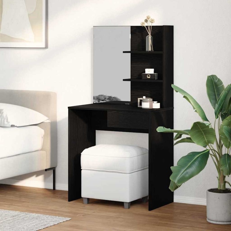 Table de Toilette avec tiroir Chêne noir 74,5 x 40 x 141 cm 536548536548