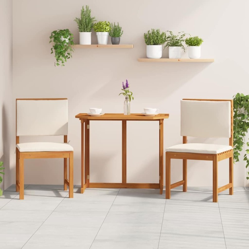 Chaise de jardin avec coussin 2 pcs Marron Bois d'acacia massif 536561536561