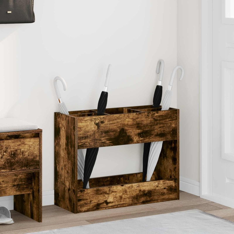 Porte-parapluie Chêne fumé 65 x 24 x 50 cm Bois d'ingénierie 536566536566