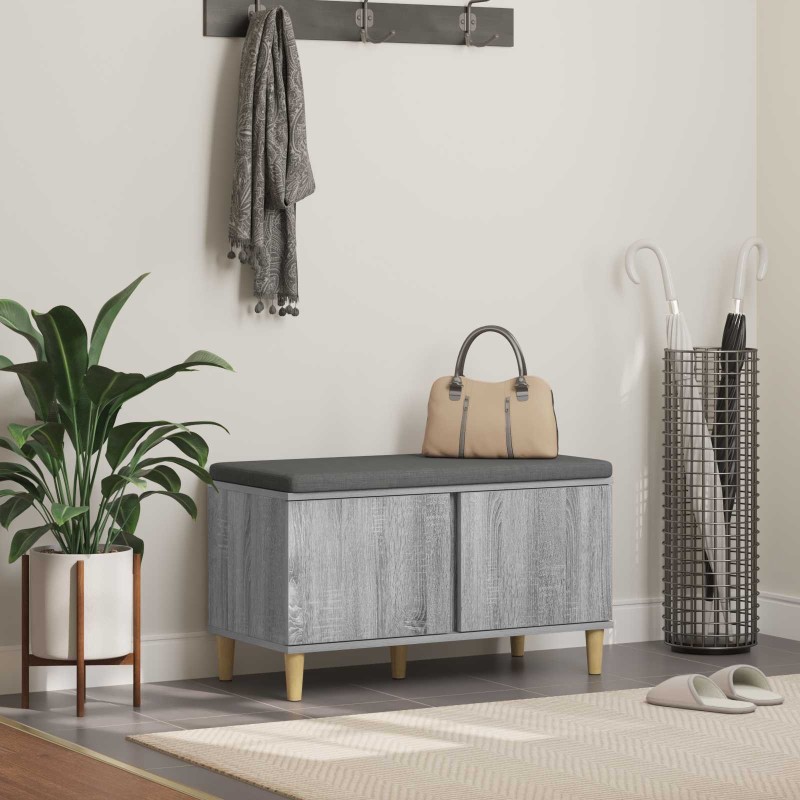 Banc d'entrée avec coussin Gris Sonoma 80 x 38 x 46 cm 536572536572