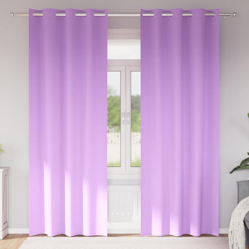 Rideaux occultants avec anneaux 2 pcs Violet 260 x 140 cm 536575536575
