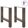 Pieds de table basse en acier naturel 2 pièces 50 x (42-43) cm Acier 536577536577