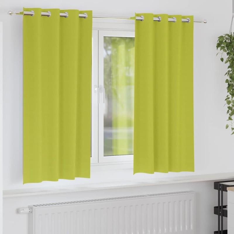 Rideaux occultants avec anneaux 2 pcs Vert 175 x 140 cm 536578536578