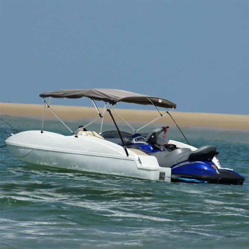 Toit bimini à 4 arceaux parois en maille 243x(230-244)x137 cm 536581536581