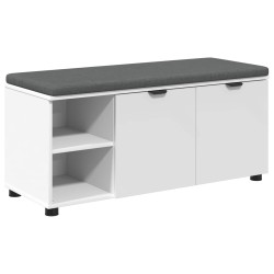 Banc d'entrée Blanc 100 x 38 x 46 cm Bois Ingénierie et Tissu 536583536583