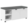 Banc d'entrée Blanc 100 x 38 x 46 cm Bois Ingénierie et Tissu 536583536583
