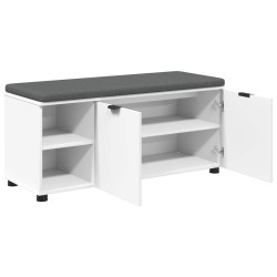 Banc d'entrée Blanc 100 x 38 x 46 cm Bois Ingénierie et Tissu 536583536583
