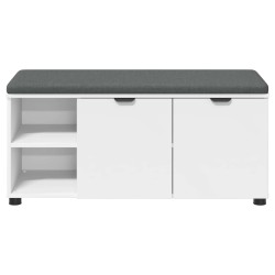 Banc d'entrée Blanc 100 x 38 x 46 cm Bois Ingénierie et Tissu 536583536583