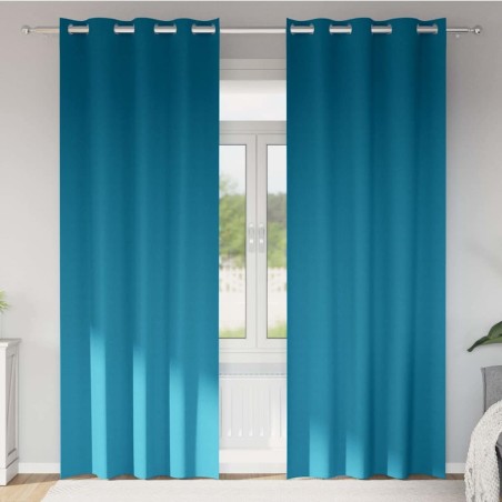Rideaux occultants avec anneaux 2 pcs Turquoise 245 x 140 cm 536585536585